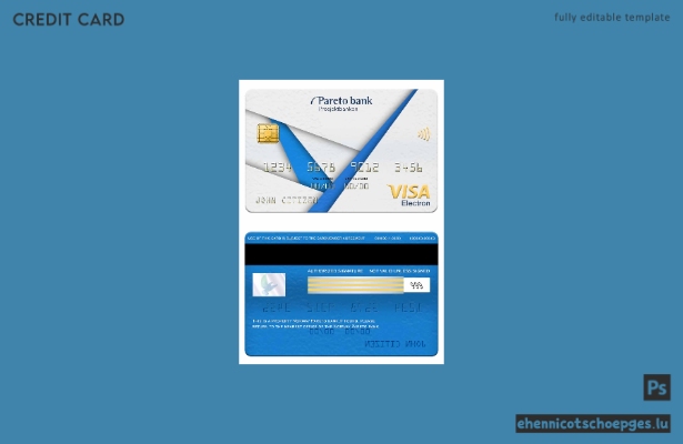Norwegische Pareto Bank Visa Electron Karte – Beispielvorschau